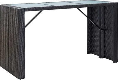Produktbild von vidaXL 7-tlg. Gartenbar-Set mit Auflagen Poly Rattan Schwarz