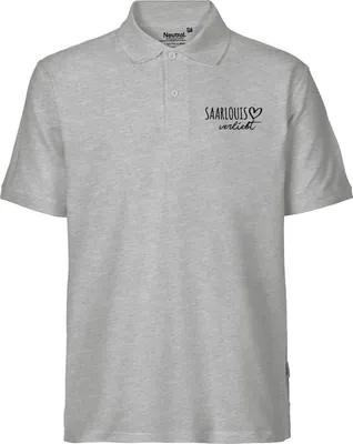 Produktbild von Huuraa Herren Polo Shirt Saarlouis verliebt XL Sport Grey Bio Baumwolle Fairtrade Poloshirt Geschenkidee