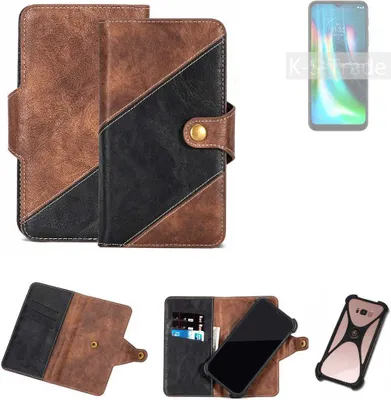 Produktbild von K-S-Trade Handyhülle Schutzhülle Bookstyle Case kompatibel mit Motorola Moto G9 Play Klapphülle Cover Hülle Schutztasche 1x