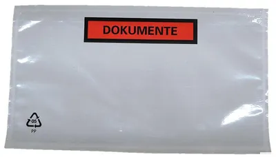 Produktbild von 1000x Dokumententaschen Begleitscheintaschen *Dokumente* DIN Lang 235x130mm