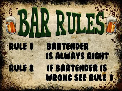 Produktbild von vianmo Holzschild 30x40 cm Bier Bar Rules Bartender always