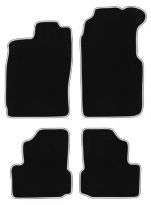 Image de Tapis de sol en moquette pour Saab 900 II 1994-1995 (cabriolet) – jeu 4 pièces, noir/argent, sur mesure – Wielganizator CARLUX