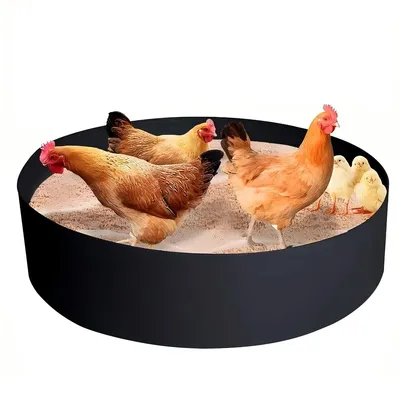 Produktbild von Sandbad Huhn, Hühnerstaubbadewanne, 25 x 5,9'', einstellbare Größe, mit 10 Nägeln,bodenlos für Hühner, Enten, Truthähne