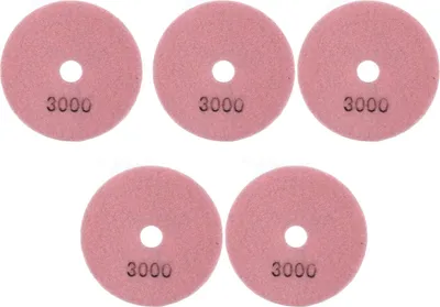 Produktbild von 5-teiliges Set mit 4-Zoll-Diamant-Nasspolierpads, weichen Schleifscheiben für Marmor, Granit und Keramik, Körnung 3000