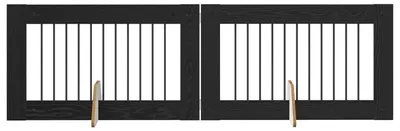 Produktbild von Hundetor mit Ständern 2 pcs Schwarze Eiche 100 x 60 cm