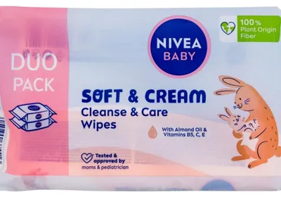 Image de Nivea Baby Soft & Cream Lingettes biodégradables, 2 x 57 pièces