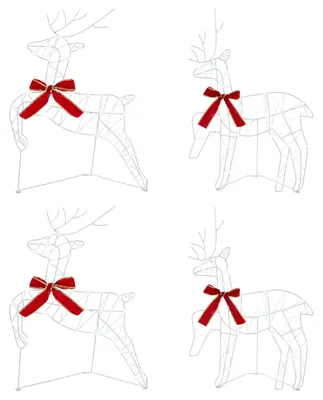 Image de vidaXL, 4 rennes de Noël, 180 LED, lumière blanche froide, 43 x 19 x 65 cm