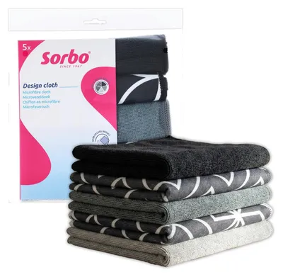 Produktbild von Sorbo Mikrofasertuch Grau und Schwarz – Multifunktionale Reinigungstücher, strei