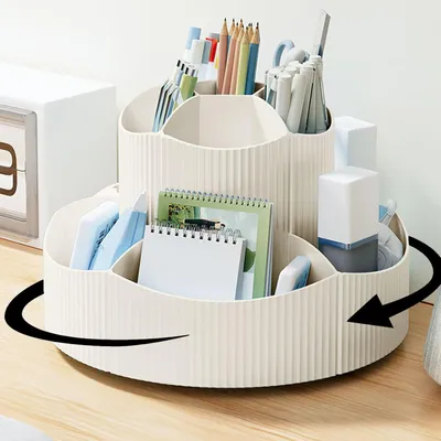 Produktbild von 360 Grad drehbarer Stiftehalter mit 11 Fächern - Großer Kapazität Schreibtisch-Organizer