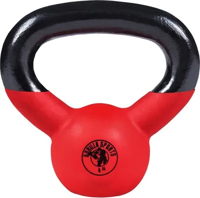 Produktbild von GORILLA SPORTS® Kettlebell 2–32 kg – Gusseisen Kugelhantel mit Vinylbeschichtung, Bodenschonend – Einzeln oder Set – Home Gym, Fitness, Krafttraining