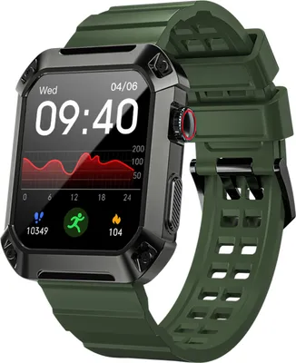 Zdjęcie produktu dla Smartwatch LOKMAT OCEAN 2 PRO, w pełni dotykowy ekran IPS o przekątnej 1,83 cala, wodoodporność IP68, wiele trybów sportowych, kolor zielony wojskowy