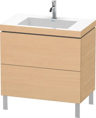 Produktbild von Duravit L-Cube c-bonded Set stehend, 2 Schubkästen, ohne Überlauf, 1 Hahnloch, 800x698x480mm, LC6937O3030