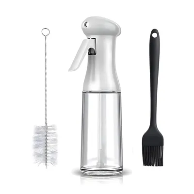 Produktbild von Layba Ölzerstäuber Glas (200ml) Ölsprüher Set inkl. Reinigungsbürste & Öl-Pinsel. Essig und Öl Sprüher für Kochen, Salat, Backen & Heißluftfritteuse.