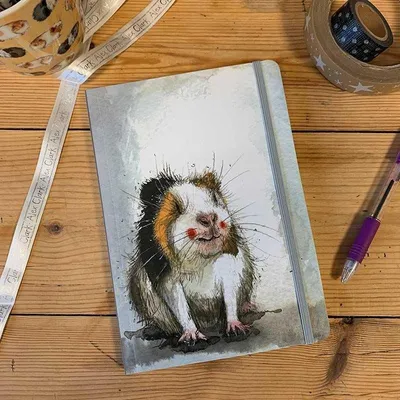 Produktbild von A5 LCN27 Notizbuch mit Meerschweinchenmotiv und Radiergummi