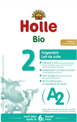 MLEKO A2 KROWIE 2 NASTĘPNE DLA NIEMOWLĄT PO 6 MIESIĄCU BIO 400 g - HOLLE