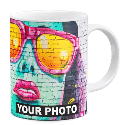 Produktbild von Fototasse Tasse mit eigenem Foto & Text Tassendruck personalisiert Geschenk Werbetasse Weiß [117]