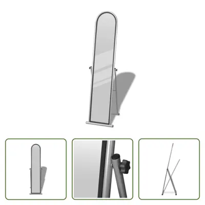 Image de Miroir sur pied miroir à habiller miroir corps entier gris