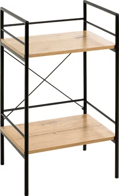 Produktbild von HAKU Beistelltisch Regal Eiche hell, schwarz - MDF, Metall, B/H/T: 34x62x27 cm