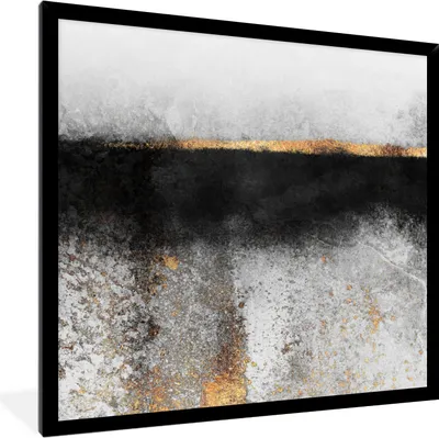 Produktbild von MuchoWow® Gerahmtes Poster Gold - Abstrakt - Luxus 40x40 cm - Poster mit Schwarzem Bilderrahmen Wandposter Rahmen Foto Bilder - Mit Rahmen - Wanddekoration Schlafzimmer