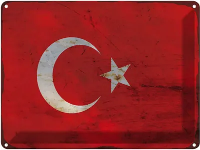 Produktbild von vianmo Blechschild 30x40 cm Türkei Turkey Flagge Fahne Wappen