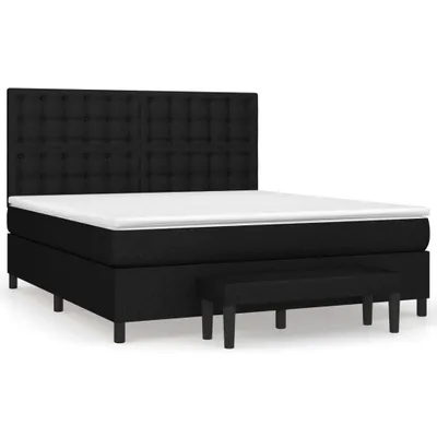 Produktbild von Boxspringbett mit Matratze Schwarz 160x200 cm Stoff