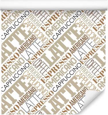 Immagine prodotto di 10m VLIES WALLPAPER rotolo sala da pranzo caffè bere iscrizioni motivo XXL