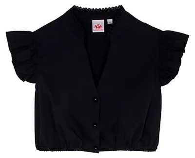 Produktbild von Darlee Dirndlbluse Trachtenbluse Trachtenmode, Farbe:Schwarz, Größe:42/XL