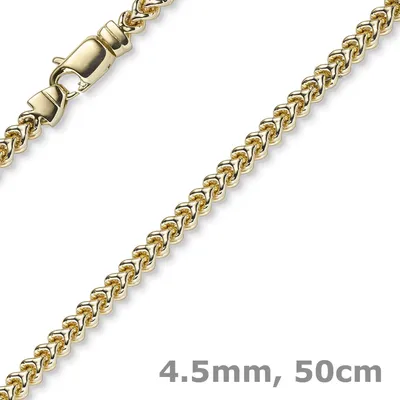 Produktbild von 4,5mm Franco Kette Halskette Collier aus 585 Gold Gelbgold massiv 50cm