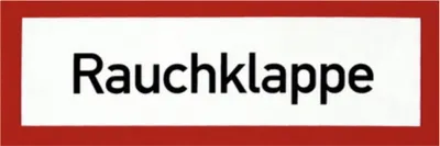 Produktbild von Schild Aufkleber Text Rauchklappe RWA selbstklebende Folie 150x52mm
