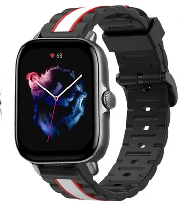 Produktbild von Strap-it Amazfit GTS 3 Special Edition Armband (Schwarz/Weiß)