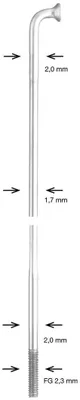 Produktbild von Alpina Speiche Speiche Edelstahl db 2x1,7x2mm 290mm sil.