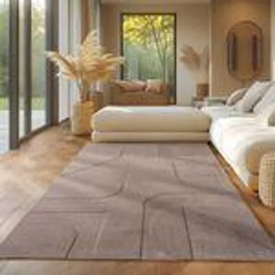 Produktbild von Skandinavischer Teppich Boho Design Einfarbig Beige und Creme Waschbarer Teppich, Größe: 200 x 290 cm, Farbe: Beige-4