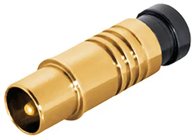 Produktbild von Transmedia IEC-Kompressionstecker; für Kabel-Ø 6,8 - 7,2 mm, vergoldet, FSQ 1 G