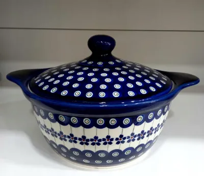 Produktbild von Bolesławiec Smalcówka Keramiktopf Auflaufform 1,6 l rund