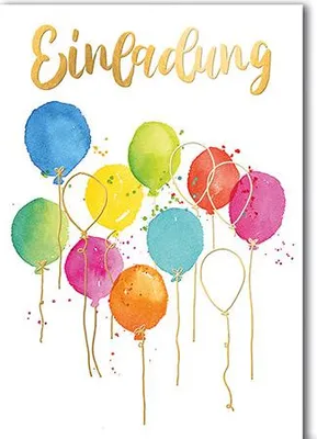 Produktbild von Karte Einladung Luftballons 6 Stück