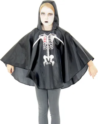 Produktbild von Skelett Party Poncho für Kinder