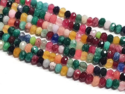 ShopVlot Achatsteinperlen 4mm facettierte Rondellen