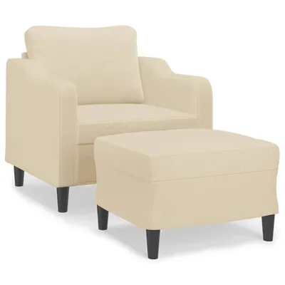 Obrázek produktu pro Křeslo s podnožkou krémové 60 cm textil