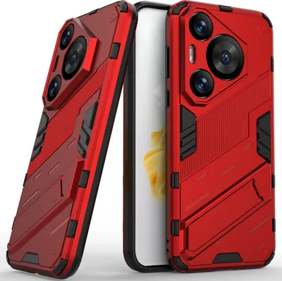 Produktbild von Armor Hülle für Huawei Pura 70 Pro / 70 Pro+ Hybrid PC TPU Bumper Stoßfestes Schutzhülle mit Standfunktion Rot