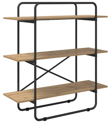 Image de Étagère bibliothèque, 3 niveaux, 100 x 35 x 105 cm, bois stratifié imitation chêne artisanal