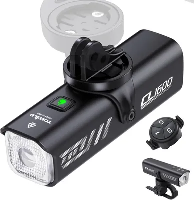 Produktbild von Intelligente Fahrradlichter, 1600 Lumen Vorderlicht für Fahrräder, 5000mAh, USB-C aufladbar, Fahrradscheinwerfer für Mountainbikes, IPX6 wasserdicht