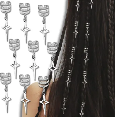 Produktbild von Schmuck 10 Stück Dreadlock-Haarschmuck Ringe Silberperlen