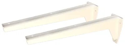 Plankträger L-Profil 200 mm, 2 Stück, verzinkt, weiß, 150 kg Tragkraft