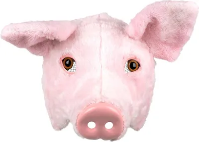 Image de Masque de cochon masque d'animal carnaval rose - taille unique