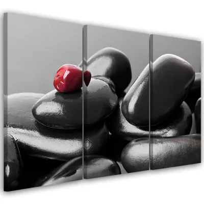 Produktbild von Triptychon auf leinwand religiös - schwarz 60x40 cm Feeby schwarz wandbild bereit zum aufhängen