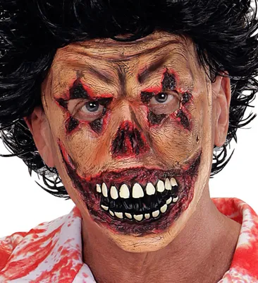 Produktbild von Widmann Zombie Clown Halbmaske aus Latex für Halloween, Herren Horror Kostüme