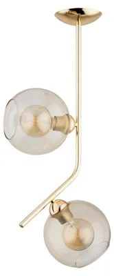 Zdjęcie produktu dla Lampa wisząca LALEN złoto-przezroczysta 2xE27x15W szkło wym:76x20x36cm IP20 Alfa