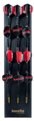Produktbild von Karella Ultimo, Wandhalter für Dartpfeile, Dart Halter aus Holz für 12 Soft- oder Steeldarts, edler Darts Holder, Wand Display, praktische Darts Aufbewahrung, passend für jedes Dartboard