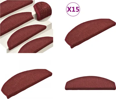 Produktbild von vidaXL Treppenmatten 15 Stk. Rot 65x24x4 cm - Treppenmatte - Treppenmatten - Stufenmatte - Stufenmatten