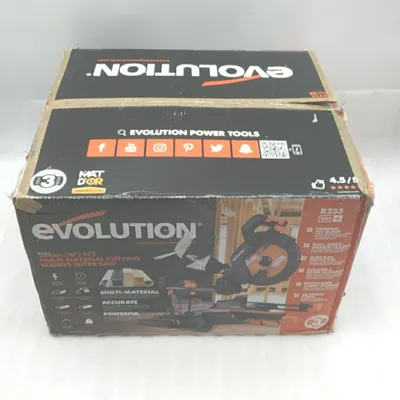 Produktbild von Evolution R255SMS Profi-Kapp-/Gehrungssäge, Netzbetrieb, 2000 Watt, 255 mm Sägeblattdurchmesser, LaserfÃ1/4hrung